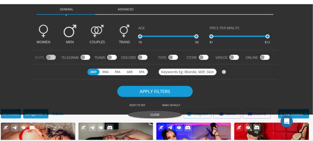 compact search filter