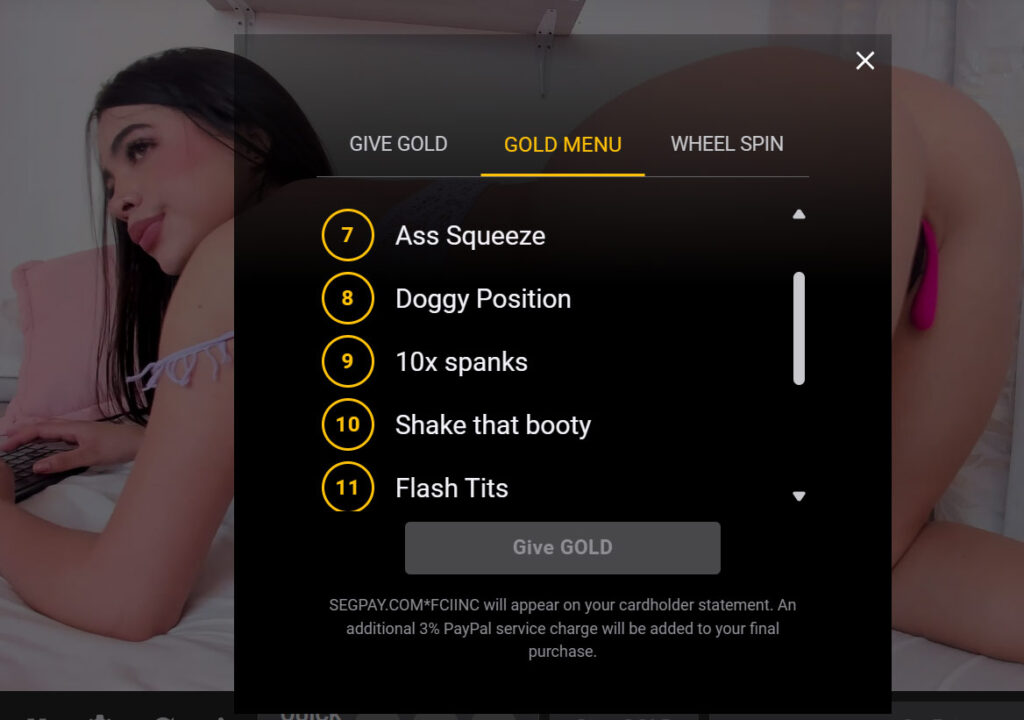 gold menu